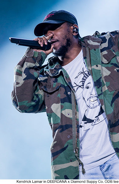 Kendrick Lamar in DEERDANA × Diamond Supply Co. ODB Tee