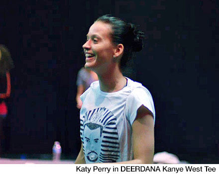 Katy Perry in DEERDANA Kanye West Tee
