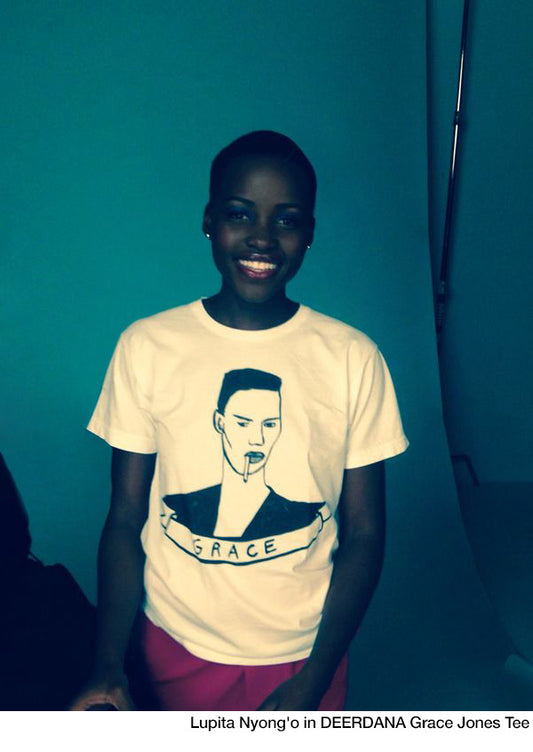 Lupita Nyong'o in DEERDANA Grace Jones Tee