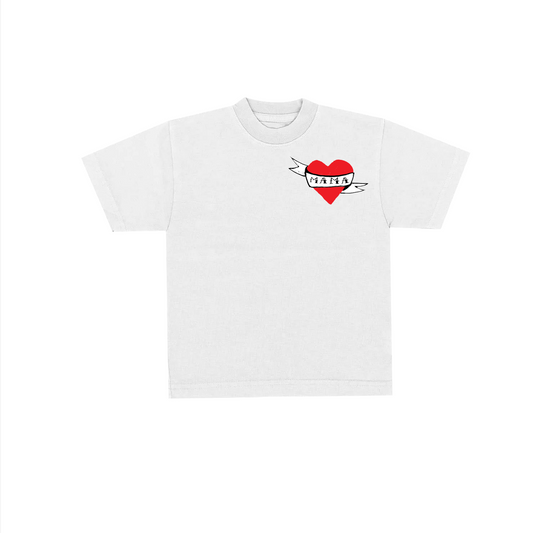 Mama Heart Tattoo Kids Tee (White)