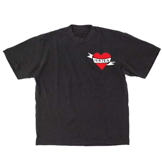 Mama Heart Tattoo Tee (Off Black)