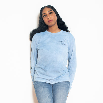 BlackAFinStem x Animalia Blackbird Indigo Dyed Long Sleeve Tee