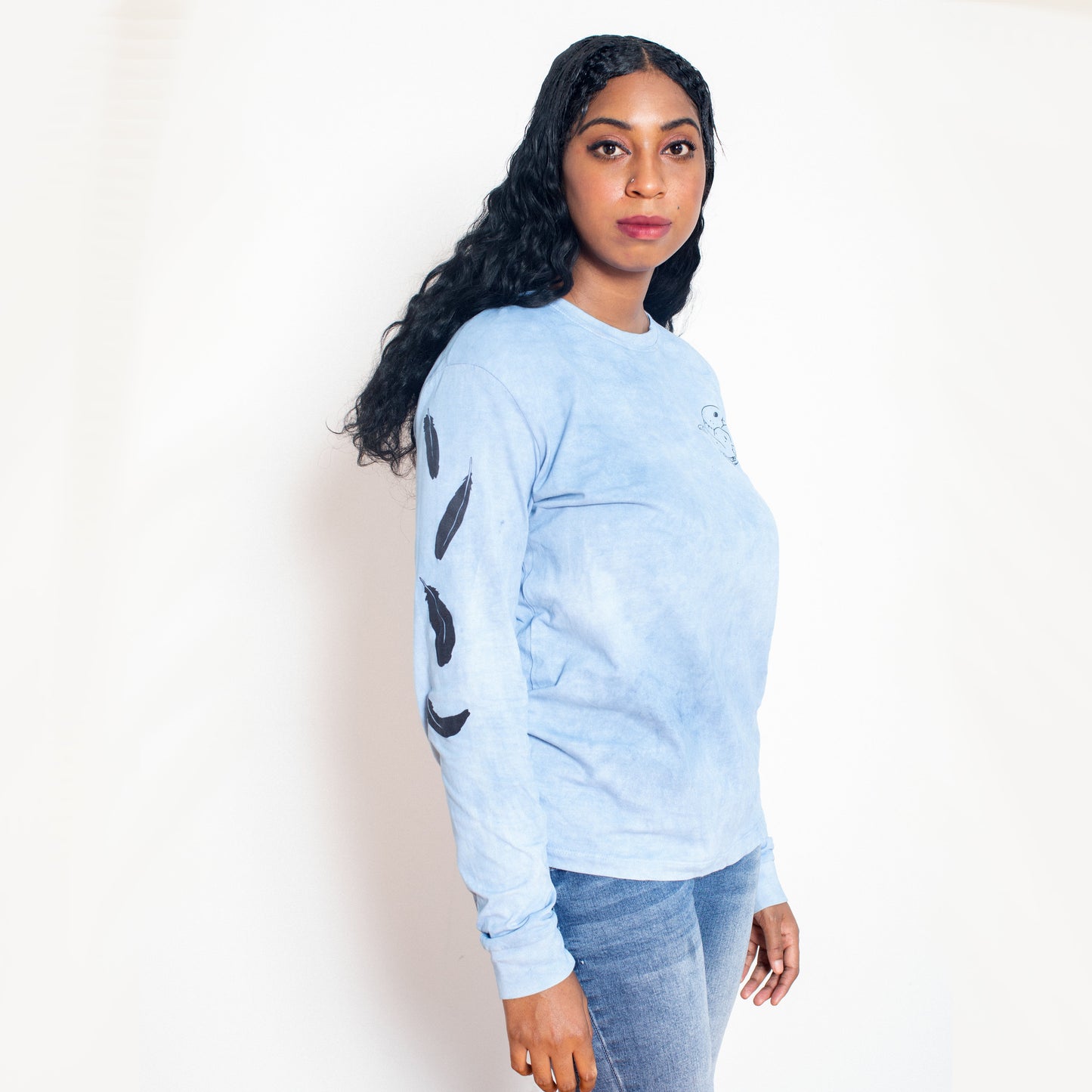 BlackAFinStem x Animalia Blackbird Indigo Dyed Long Sleeve Tee