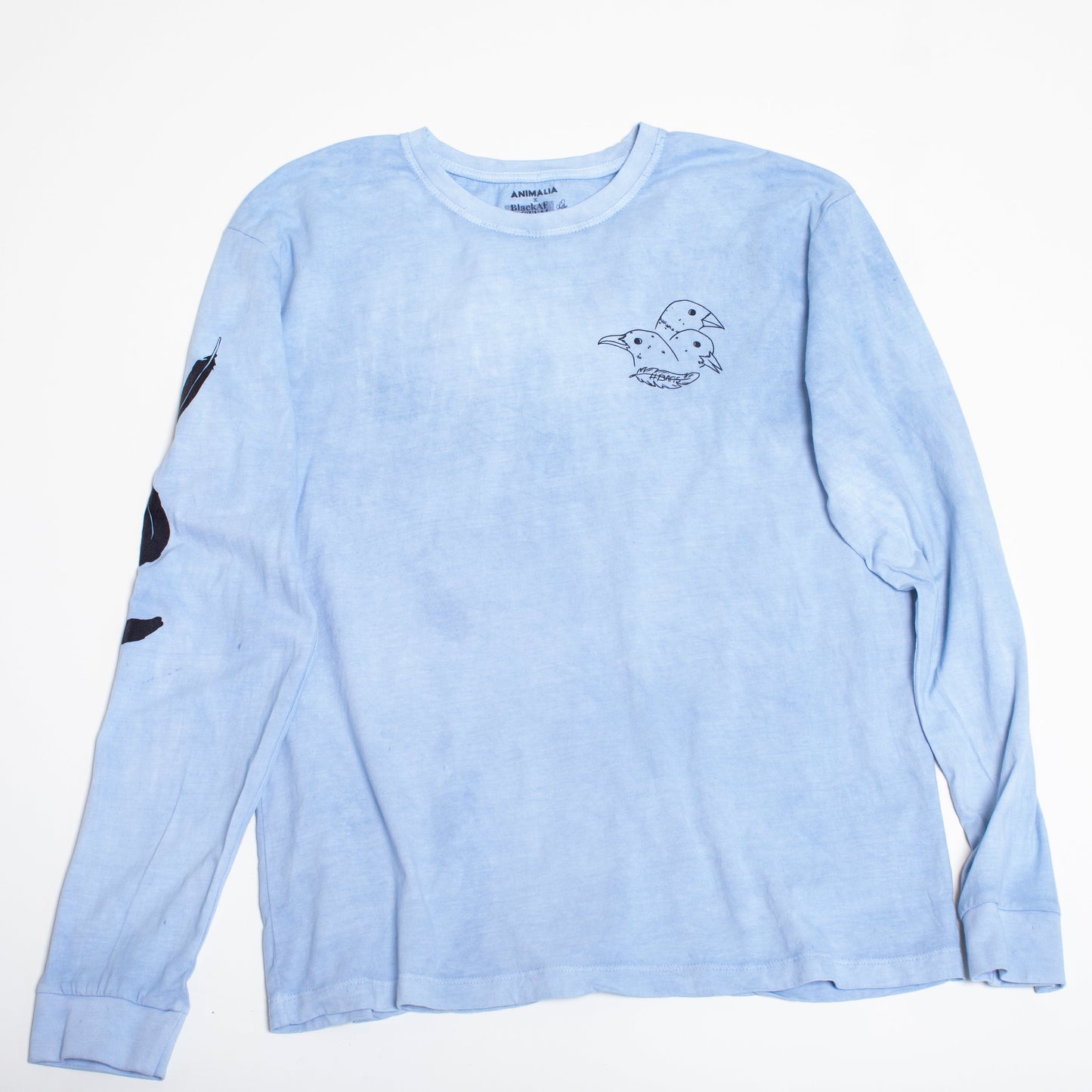 BlackAFinStem x Animalia Blackbird Indigo Dyed Long Sleeve Tee